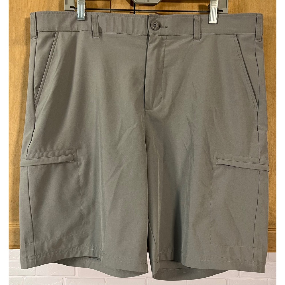 Birdie Bound Golf Shorts Men's 38 Gray Performance Cargo Flat Front